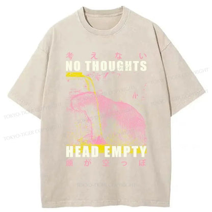 Tokyo-Tiger No Thoughts Head Empty Washed T-Shirt