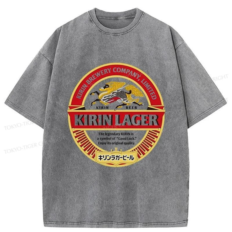 Tokyo-Tiger Kirin Ichiban Beer Logo Japan Washed T-Shirt