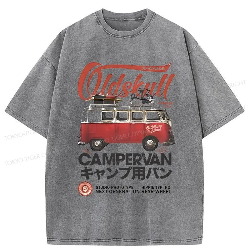 Tokyo-Tiger Campervan Vintage Washed T-Shirt