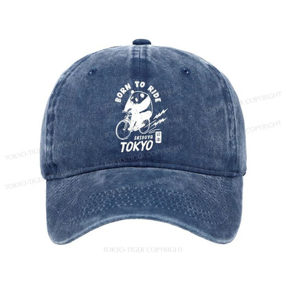 Tokyo-Tiger Pandas Ride Bicycles Washed Cap