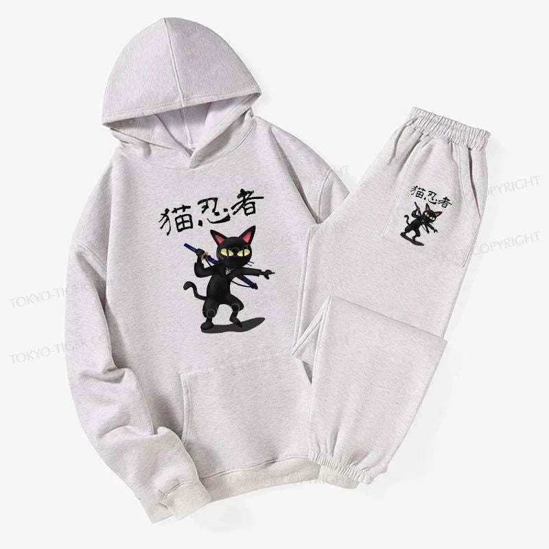 Tokyo-Tiger Ninja Cat Fleece Lined Hoodie Set