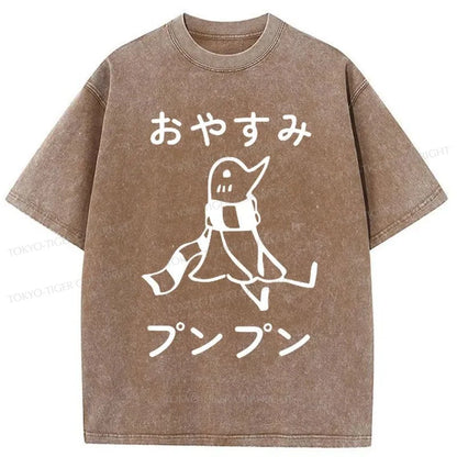 Tokyo-Tiger Good Night PunPun Washed T-Shirt