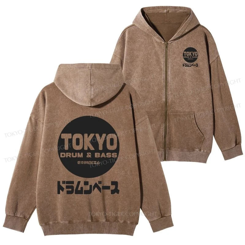 Tokyo-Tiger Tokyo DnB Japanese Washed Zip Hoodie