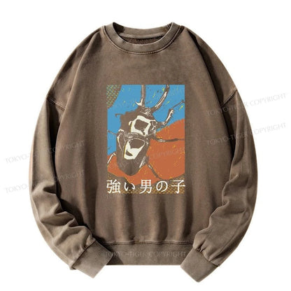 Tokyo-Tiger Strong Beetle Japanese Washed Sweatshirt