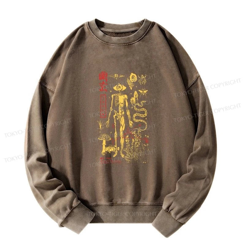 Tokyo-Tiger Spooky Ghost Japanese Washed Sweatshirt