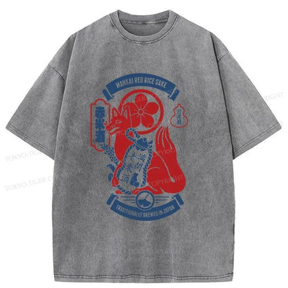 Tokyo-Tiger Rice Wine Japanese Washed T-Shirt