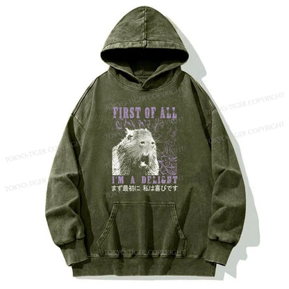 Tokyo-Tiger First Of All I'm A Delight Washed Hoodie