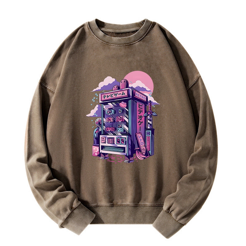 Tokyo-Tiger Japanese Vending Machines Washed Sweatshirt