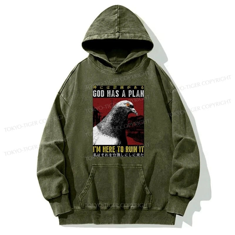 Tokyo-Tiger Pigeons That Want To Break The Plan Washed Hoodie