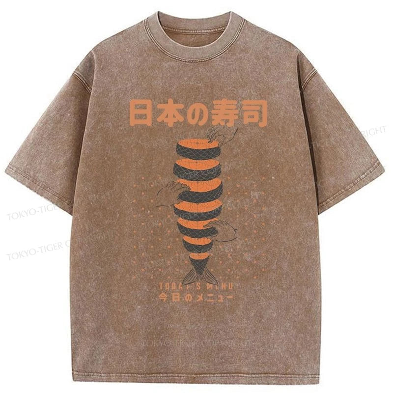 Tokyo-Tiger Today's Menu Washed T-Shirt