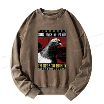 Tokyo-Tiger Pigeons That Want To Break The Plan Washed Sweatshirt