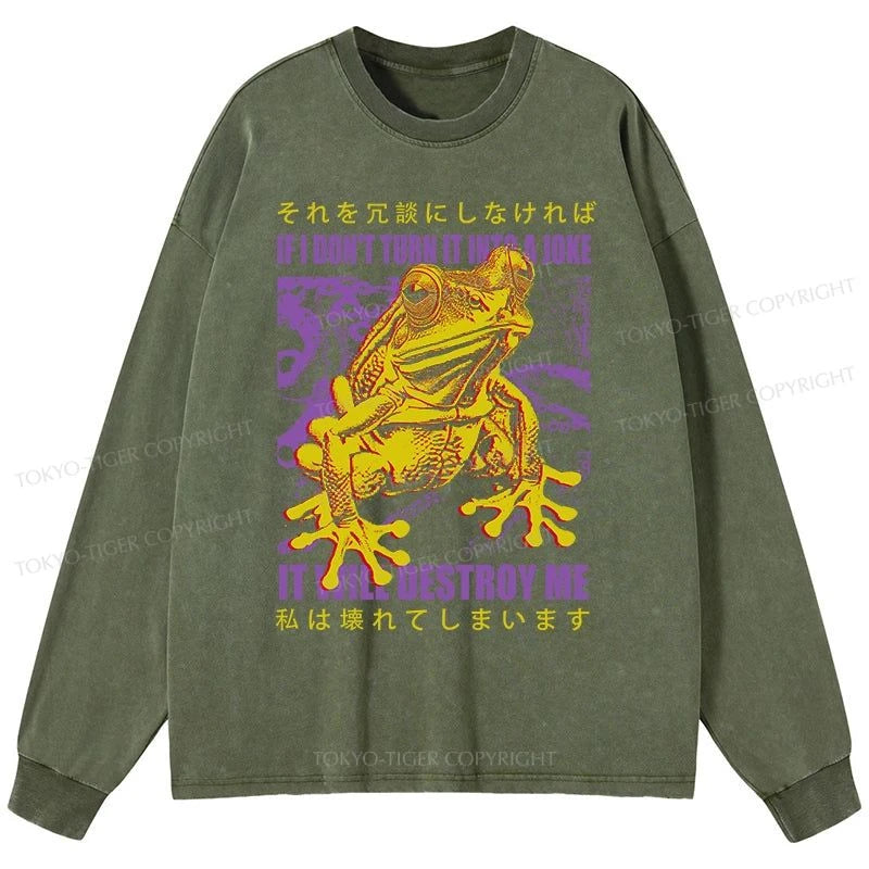 Tokyo-Tiger A Frog Prone To Emotional Breakdown Washed Long Sleeve T-Shirt