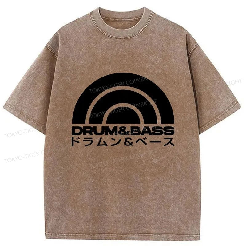 Tokyo-Tiger Drum & Bass Disc Washed T-Shirt