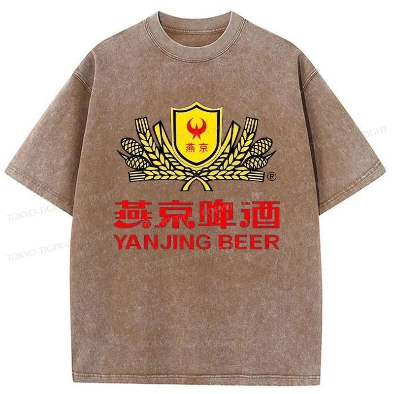 Tokyo-Tiger Yanjing Beer Logo Washed T-Shirt