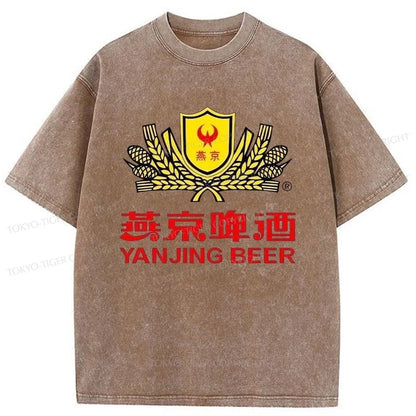 Tokyo-Tiger Yanjing Beer Logo Washed T-Shirt