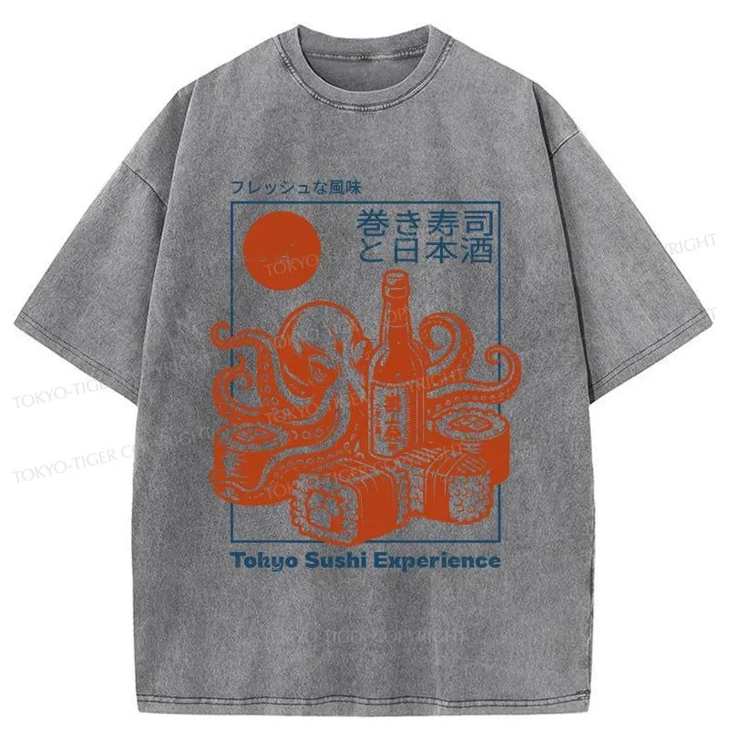 Tokyo-Tiger Tako And Wine Washed T-Shirt