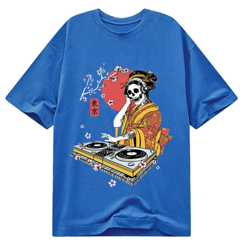 Tokyo-Tiger Japanese Geisha DJ Skull Classic T-Shirt