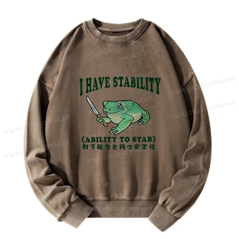 Tokyo-Tiger Mentally Stable Assassin Frog Washed Sweatshirt