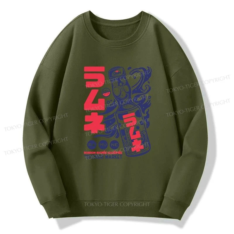 Tokyo-Tiger Ramune Print Japanese Sweatshirt