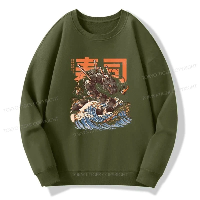 Tokyo-Tiger The Great Sushi Dragon Wave Sweatshirt