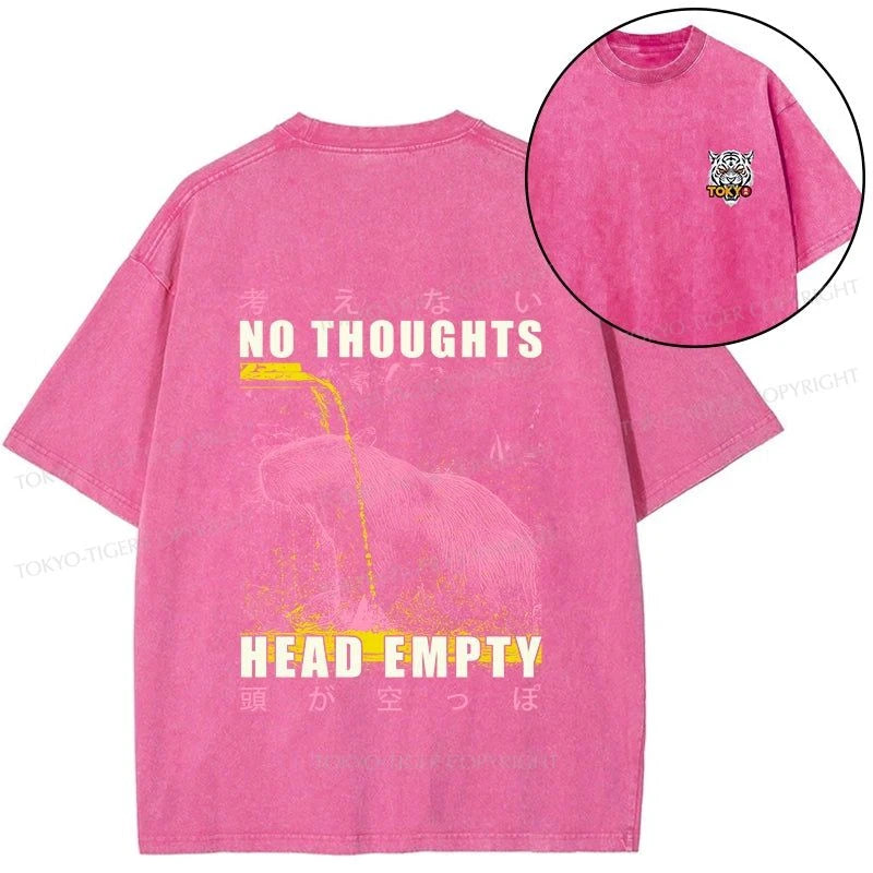 Tokyo-Tiger No Thoughts Head Empty Front Back Washed T-Shirt