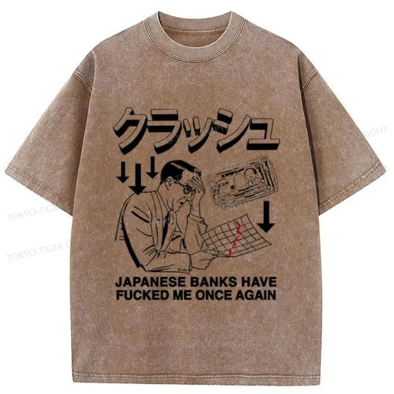 Tokyo-Tiger The Bank of Japan Lied To Me Again Washed T-Shirt