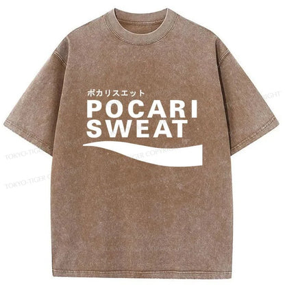 Tokyo-Tiger Japanese Pocari Sweat Logo Washed T-Shirt