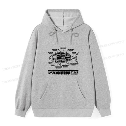 Tokyo-Tiger Tuna Dissection Map Japanese Classic Hoodie