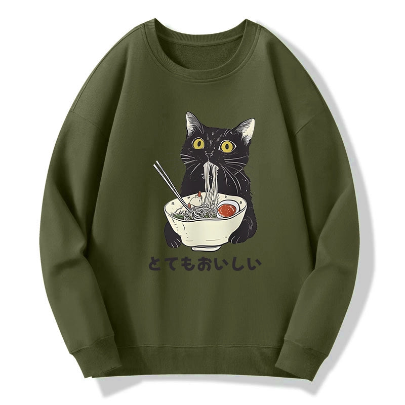 Tokyo-Tiger Cats Eat Ramen Noodles Sweatshirt