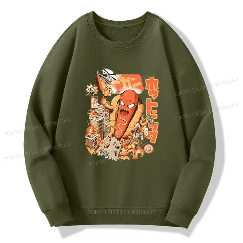 Tokyo-Tiger Great Hot Dog Kaiju Japanese Sweatshirt