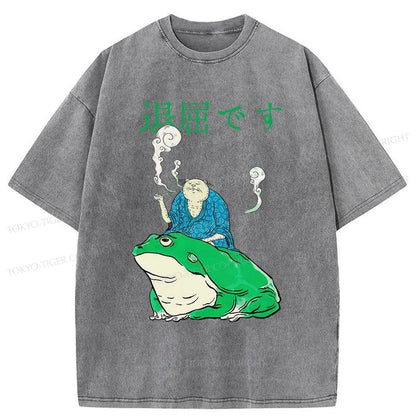 Tokyo-Tiger Boring People With Frogs Washed T-Shirt