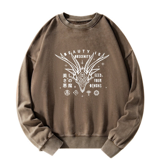 Tokyo-Tiger Beautiful Devil Japanese Washed Sweatshirt