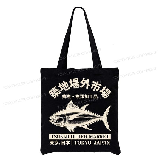 Tokyo-Tiger Japan Tsukiji Fish Market Tote Bag