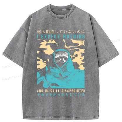 Tokyo-Tiger Disappointed Raccoon Japan Washed T-Shirt