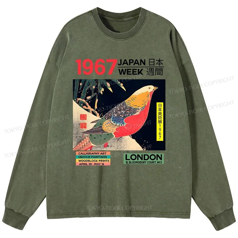 Tokyo-Tiger Art Studio Exhibition Japanese Washed Long Sleeve T-Shirt