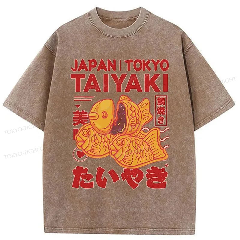 Tokyo-Tiger Taiyaki Japanese Washed T-Shirt