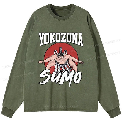 Tokyo-Tiger Yokozuna Sumo Washed Long Sleeve T-Shirt