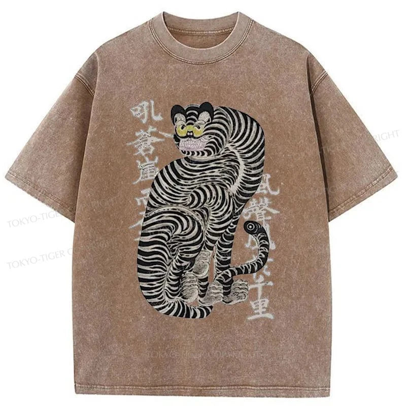 Tokyo-Tiger Japanese Vintage Tiger Washed T-Shirt