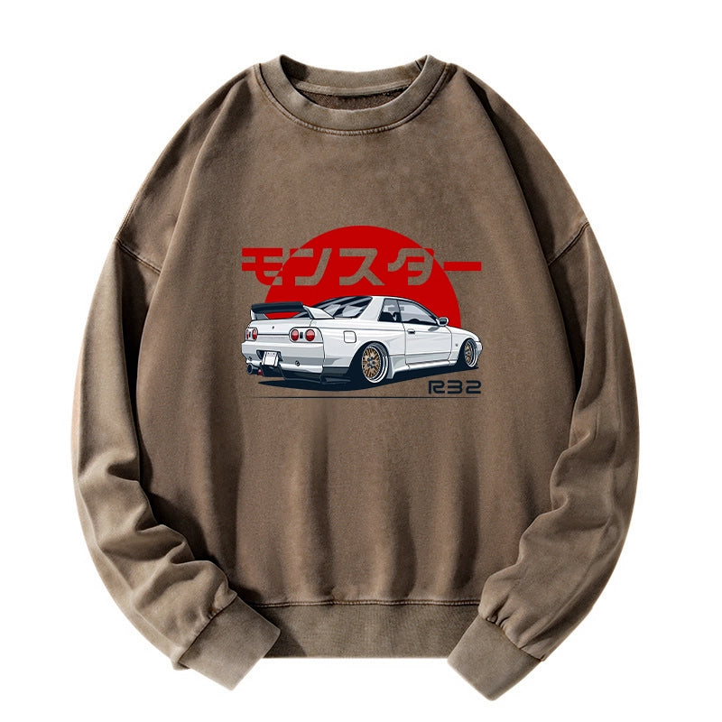 Tokyo-Tiger Monster. Skyline R32 GTR Washed Sweatshirt