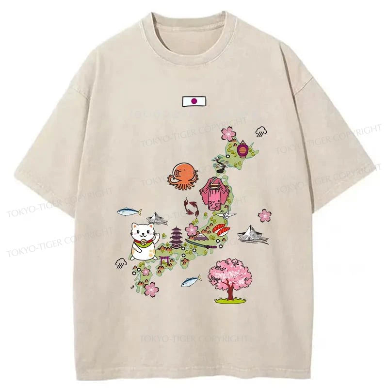 Tokyo-Tiger Japanese Culture Washed T-Shirt