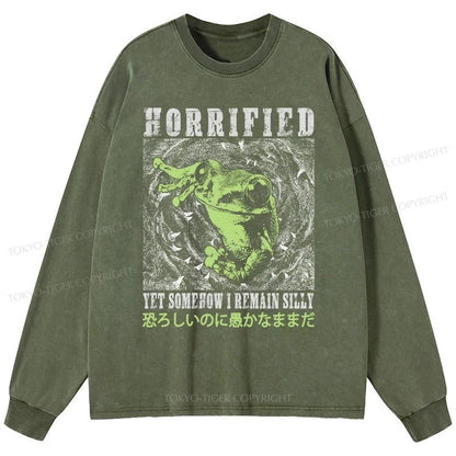 Tokyo-Tiger Silly Frog Japanese Washed Long Sleeve T-Shirt