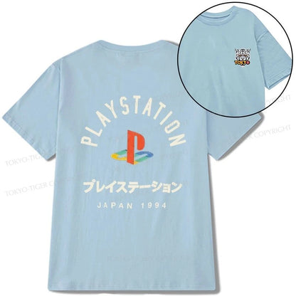 Tokyo-Tiger PlayStation Logo Japan Front Back Classic T-Shirt