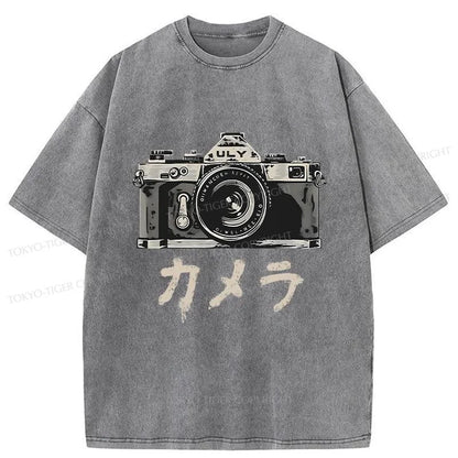 Tokyo-Tiger Japanese Camera Washed T-Shirt