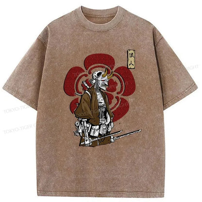 Tokyo-Tiger Japanese Ronin Washed T-Shirt