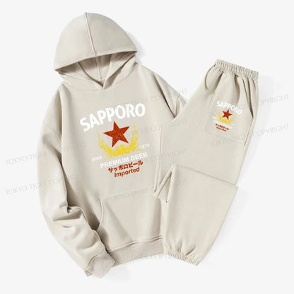 Tokyo-Tiger Sapporo Beer Essential Fleece Lined Hoodie Set