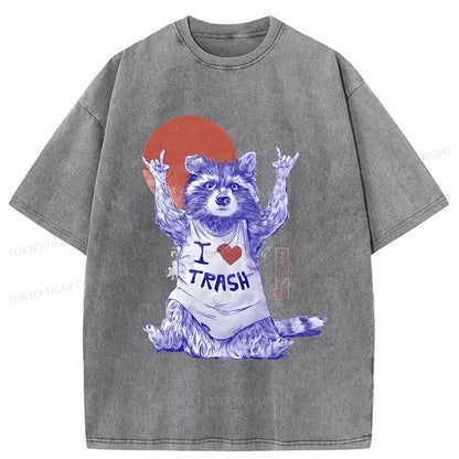 Tokyo-Tiger I love Trash Washed T-Shirt