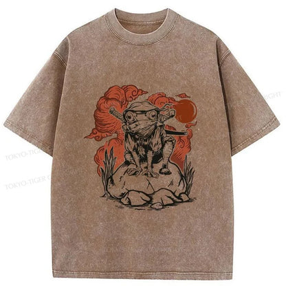 Tokyo-Tiger Ninja Frog Japanese Washed T-Shirt