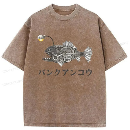 Tokyo-Tiger Anglerfish Japanese Washed T-Shirt