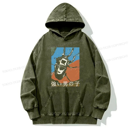 Tokyo-Tiger Strong Beetle Japanese Washed Hoodie