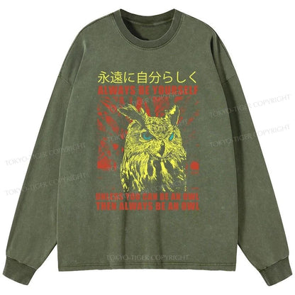 Tokyo-Tiger Always Be Yourself Japanese Washed Long Sleeve T-Shirt